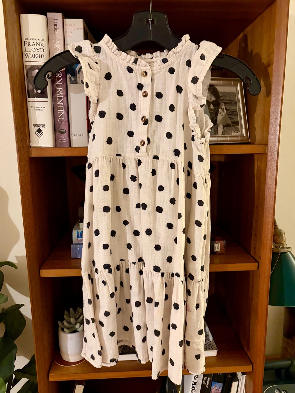 Cat & Jack Off-White Dress with Black Polka Dots for Girls
